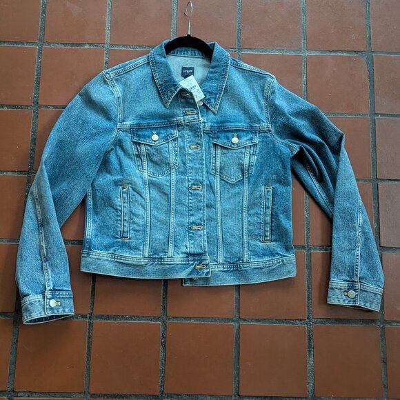 J. Crew Cropped Jean Jacket Size Large NWT - Picture 10 of 11